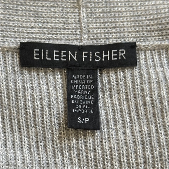 Eileen Fisher Metallic Merino Wool Open Cardigan - Picture 6 of 9